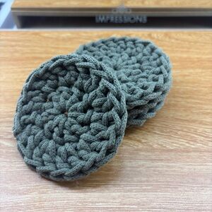 Handcrafted Gray Crochet Coasters